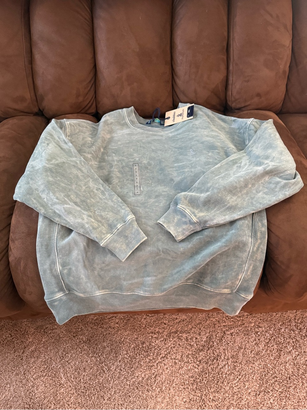 chubbies Mineral-Wash Teal Crewneck Sweatshirt